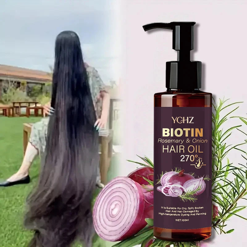 Biotin Hair Oil with Rosemary & Onion – Smooth Silky Hair
