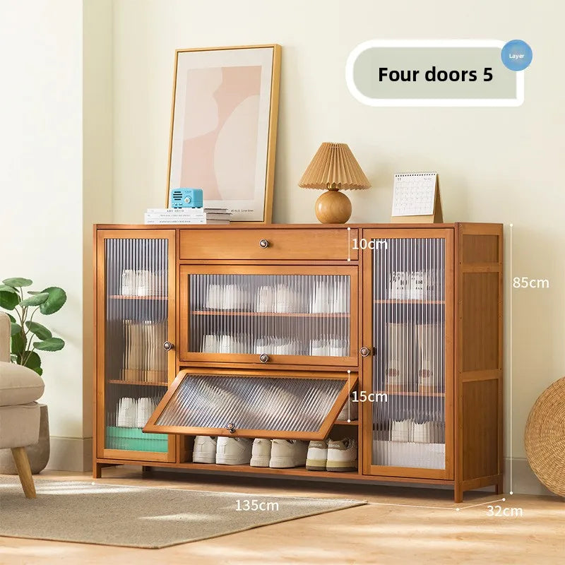 rack household economical indoor simple door storage artifact large capacity multi-layer with cabinet door dust shoe cabinet Oasis Select 135 four doors