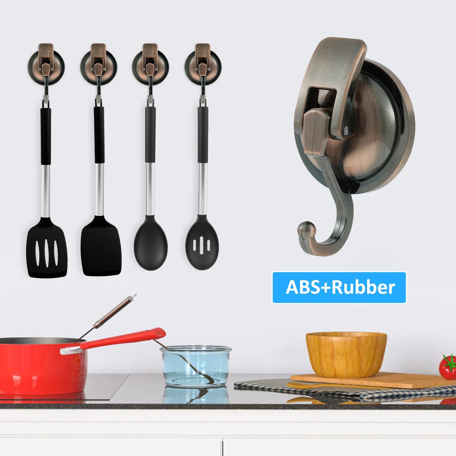 2PCS Heavy Duty Suction Cup Hooks,Strong Vacuum Shower Hooks for Bathroom Kitchen, No Drill Wall Hangers Super Suction Wall Hook Oasis Select