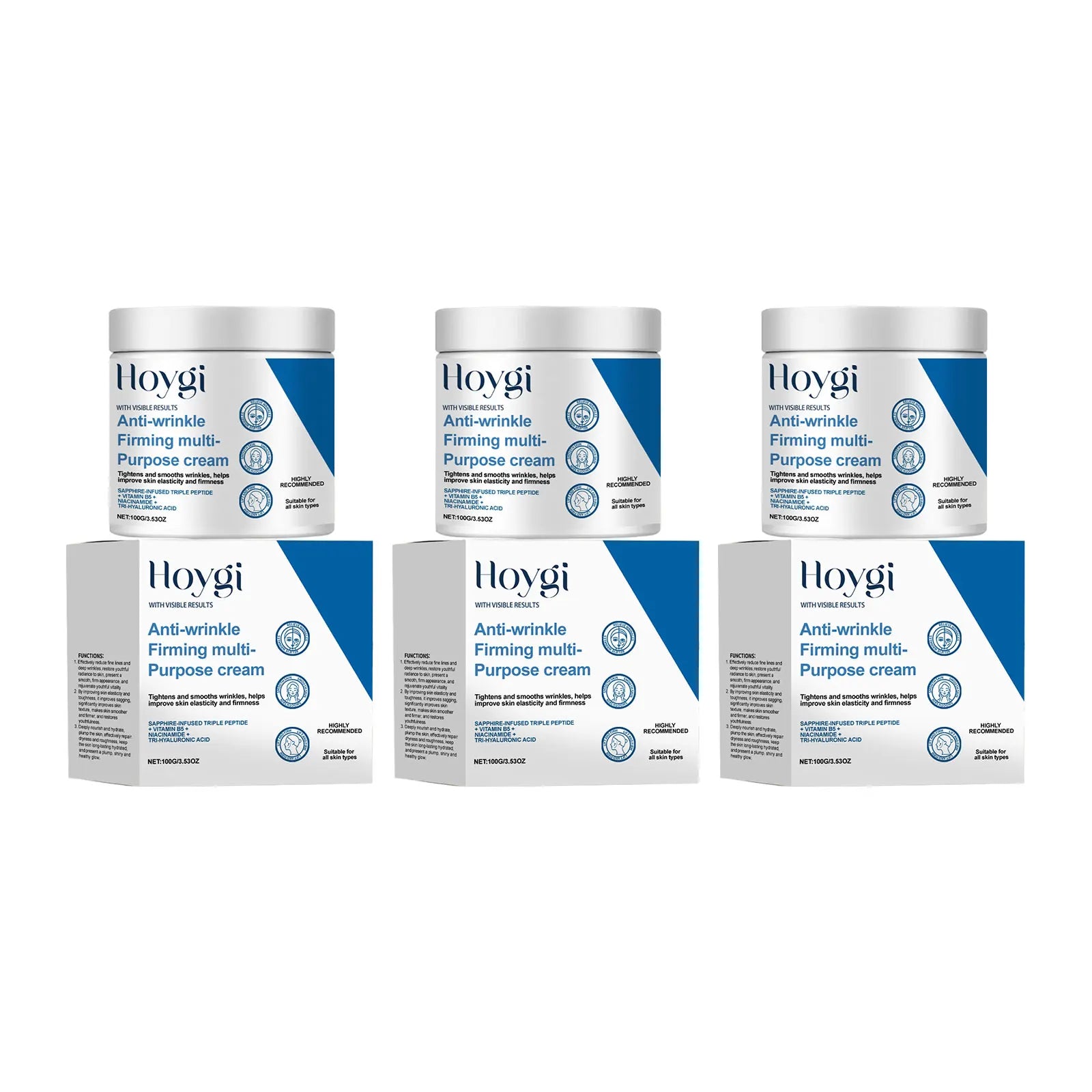 Firming Facial Cream Reduce Fine Lines Smoothing Tightening Skin Increase Elasticity Cream Improve Sagging Dry Skin Body Lotion Oasis Select 3 X 100g boxed