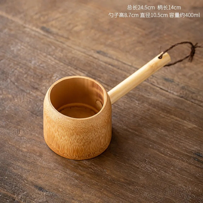Bamboo Soup Ladle 400ml – Japanese Style Water Scoop Spoon Bamboo Kitchen Ladle Oasis Select Light color 14cm