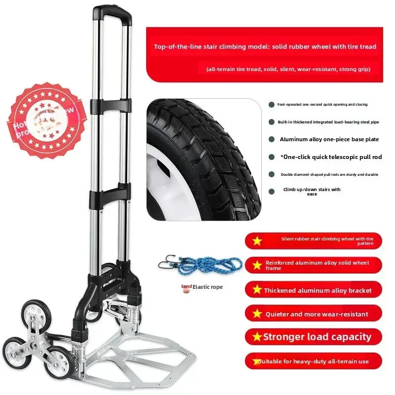 Multi-functional Climbing stairs, hand-pulled cart, luggage cart, trolley cart, small pull cart, folding small trailer Oasis Select dpk-a