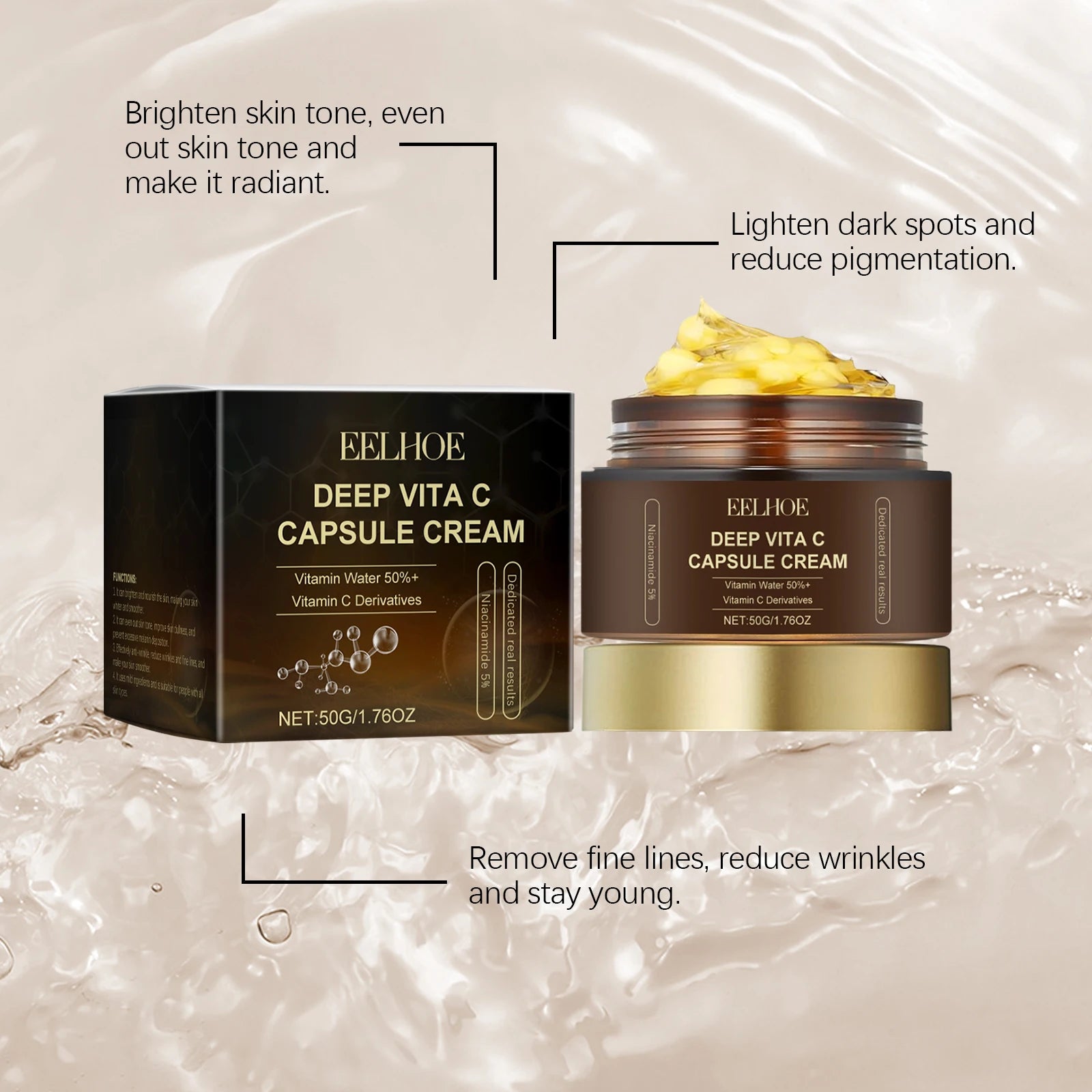 EELHOE Vitamin C Capsule Cream – Brighten & Firm Skin 50g