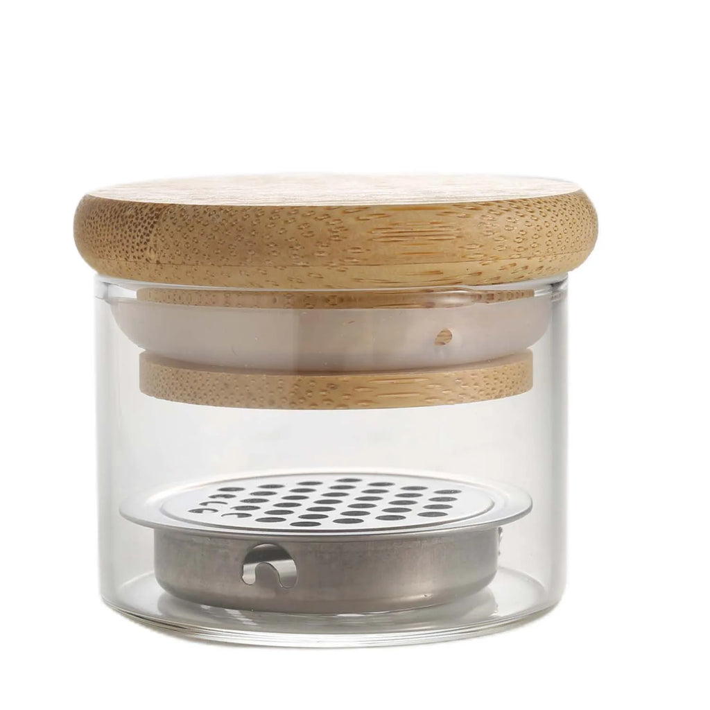 Nail Brush Cleaner Cup Wash Pen Brush Cup with Stainless Steel Mesh Base Nail Drill Bits Cleaning Container Crystal Glass Cup Oasis Select