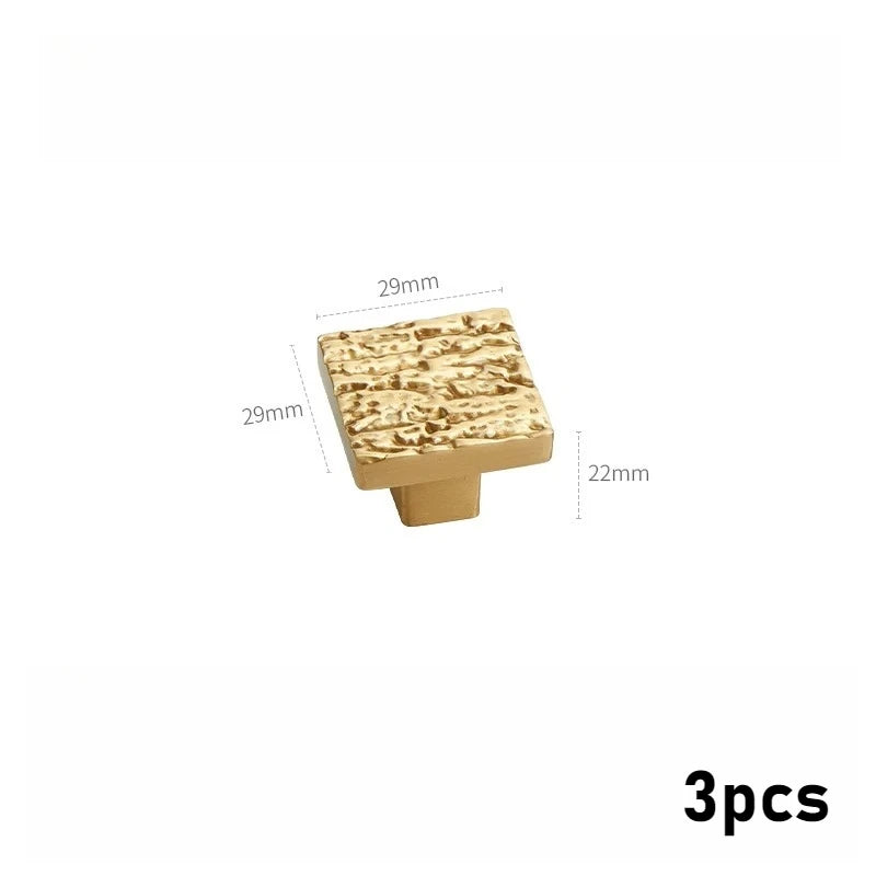 Brass Furniture Cabinet Door Handle Coffee Gold Antique Style Wardrobe Cabinet Drawer French Retro New Chinese Small Handle Oasis Select 3pcs Copper single