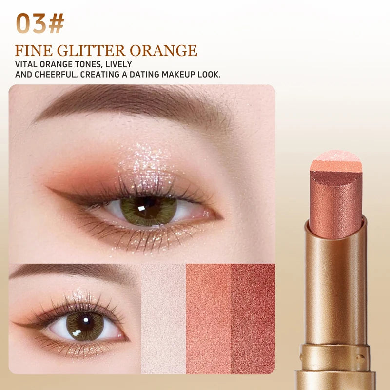 O'CHEAL 3-Color Gradient Glitter Eye Shadow Stick – Waterproof Eye Shadow Stick Oasis Select 03 3.5g