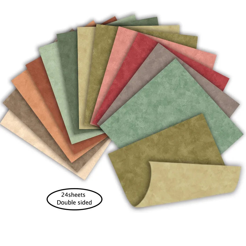 6x6 Scrapbook Paper 24 Sheets Double-Sided Craft Paper Warm Boho Journaling Supplies for Junk Journal DIY Cards Oasis Select Retro Warm Tone