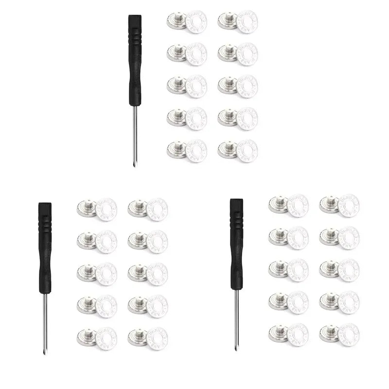 10/20/30/40pcs Adjustable Jean Buttons Replacement Metal Jeans Buttons No Sew Removable For Jeans Pants Bags Denim Clothing Oasis Select 30pcs B