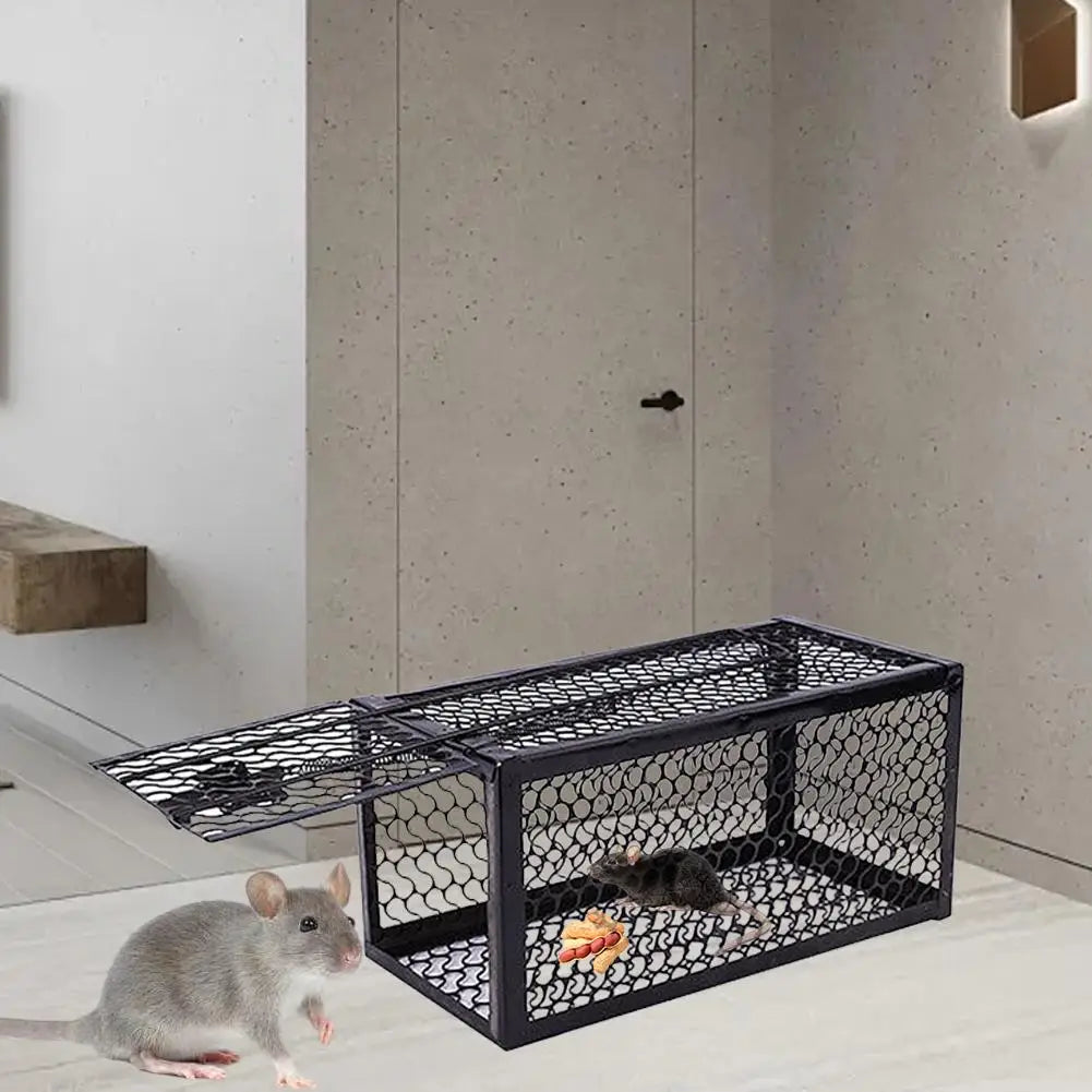 Household Metal Mousetrap Self-locking Mousetrap Safe Firm Iron Net Household Mouse Catcher Indoor Outdoor Rat Trap Rat Cage Oasis Select