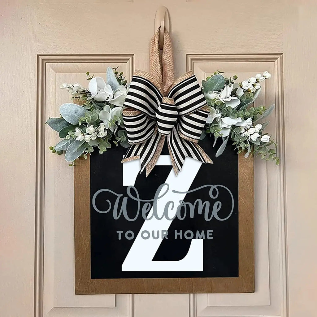 26-letter Personalized Front Door Decoration Door Hangings Layout Props Wooden Crafts Pendants Oasis Select Z Round(30X30CM)