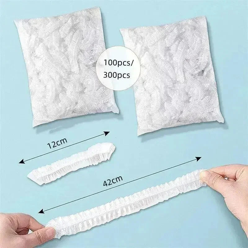100/300pcs Disposable Fresh-keeping Film Cover No Odor Household Food Grade Fresh-keeping Bowl Cover PE Fresh-keeping Film Oasis Select Transparent color 100Pcs