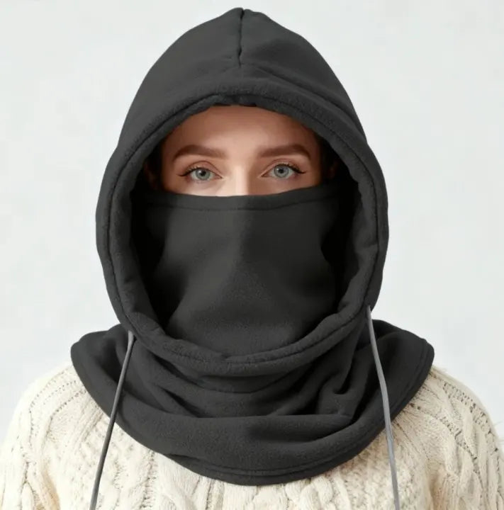 Unisex Winter Balaclava Knit Hood - Windproof Mask with Drawstring, Motorcycle Riding Headgea Warm Knitted Cap Cold Weather Oasis Select