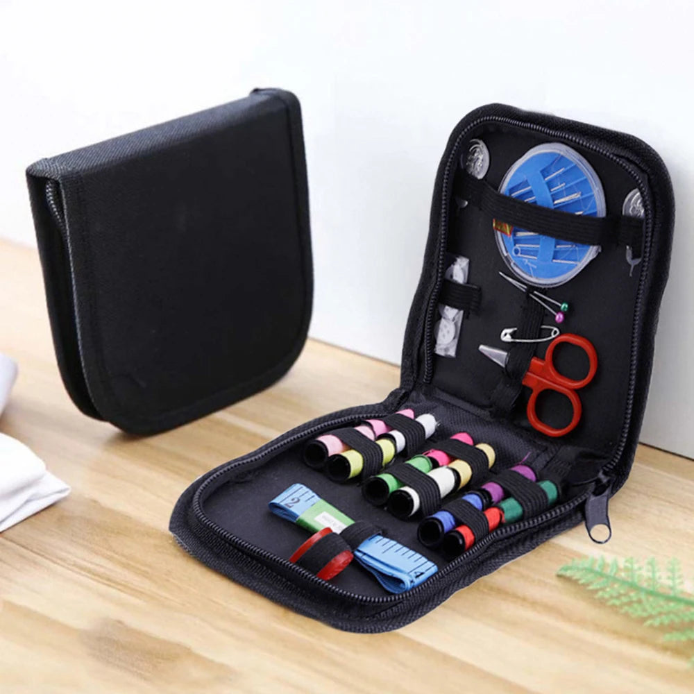 Portable Home Sewing Kit – 14 Thread Black Box Set