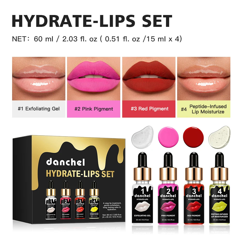 Semi Permanent BB Lip Gloss Korea Glow Lips Ampoule Serum Starter Set Tinted Pigment Long Lasting Hydrating Lip Makeup Oasis Select 1set