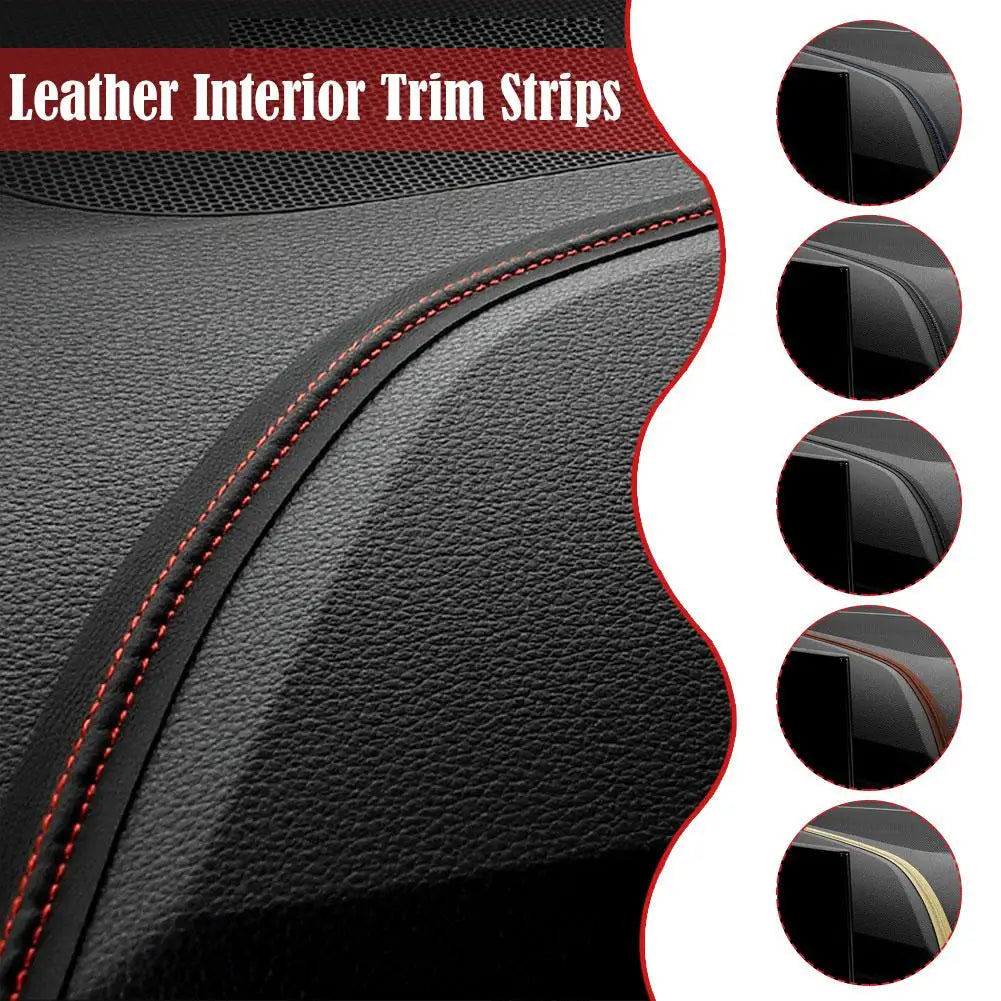 Car PU Leather Trim Strips – Dashboard & Console Decoration