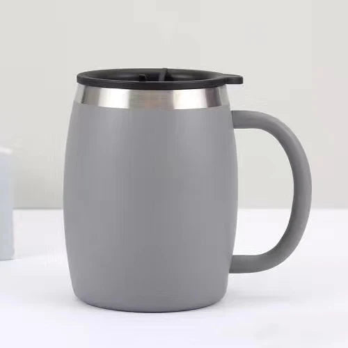 16oz Stainless Steel Insulated Coffee Beer Mug with Lid Insulated Travel Mug Oasis Select gray 401-500ml