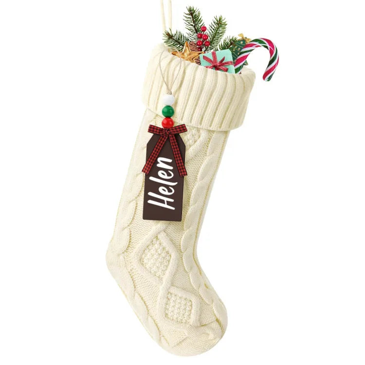18" Large Cable Knit Christmas Stockings | White 1 or 3 Pack