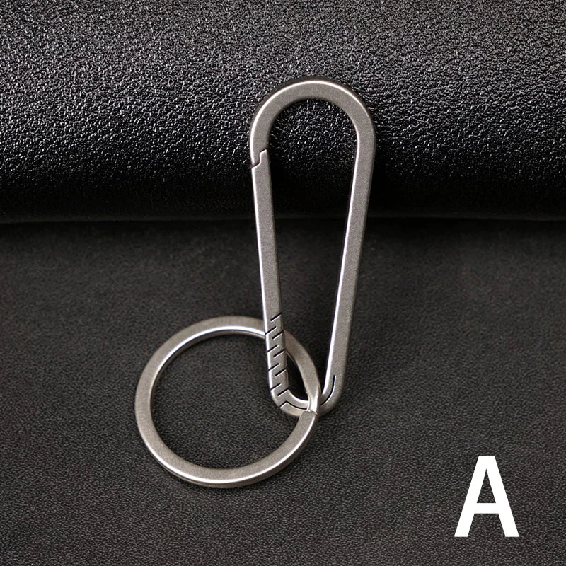 1PCS Titanium Alloy Keychain Tiranium Buckle Key Ring Car Accessories Titanium Buckles EDC Outdoor Tool Oasis Select A
