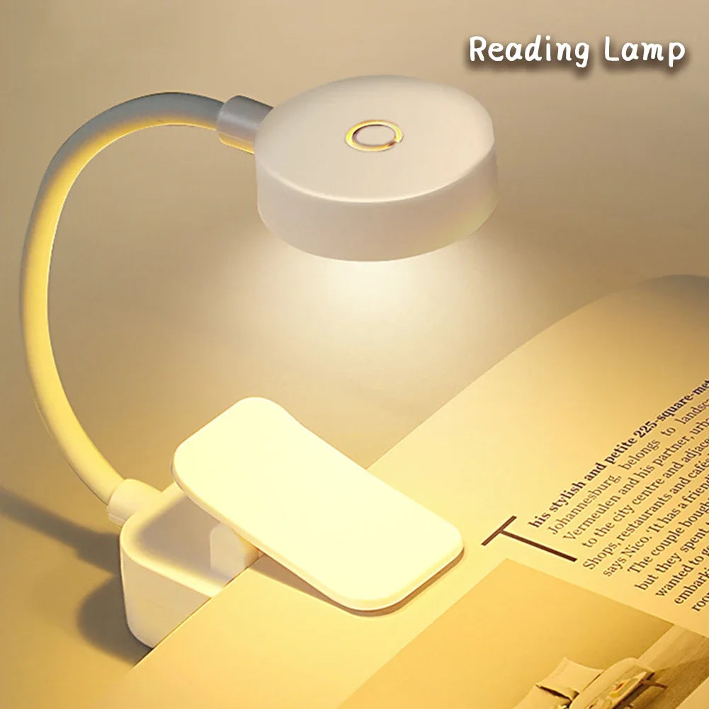Mini Clip LED Book Lamp Battery Powered Table Lamp Eye Protection 3 Colors Night Light Portable Bedside Student Reading Lamp Oasis Select