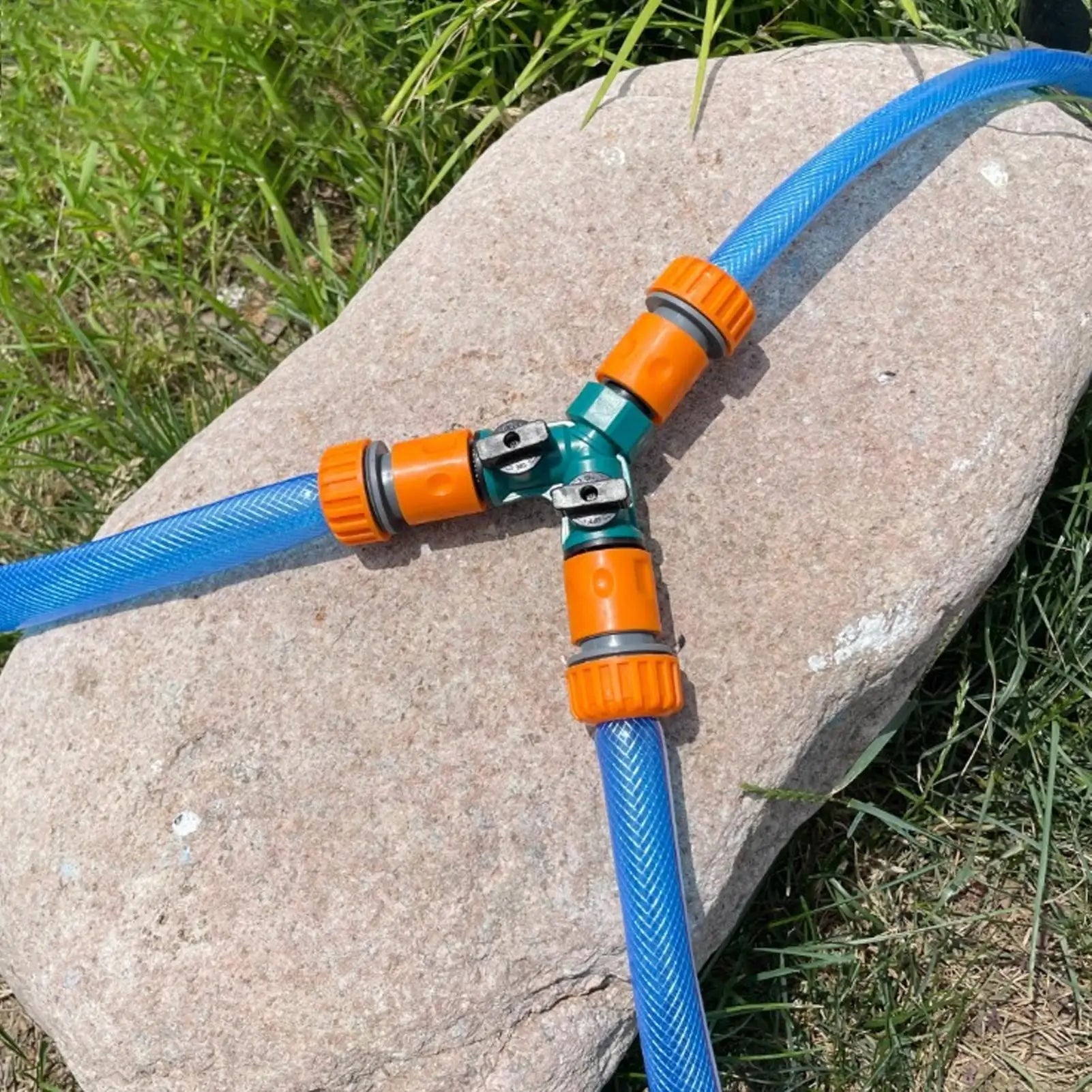 2 Way Garden Hose Splitter Garden Hose Connector with Faucet Watering Shut Off for Landscaping Flower Planting Irrigation Oasis Select
