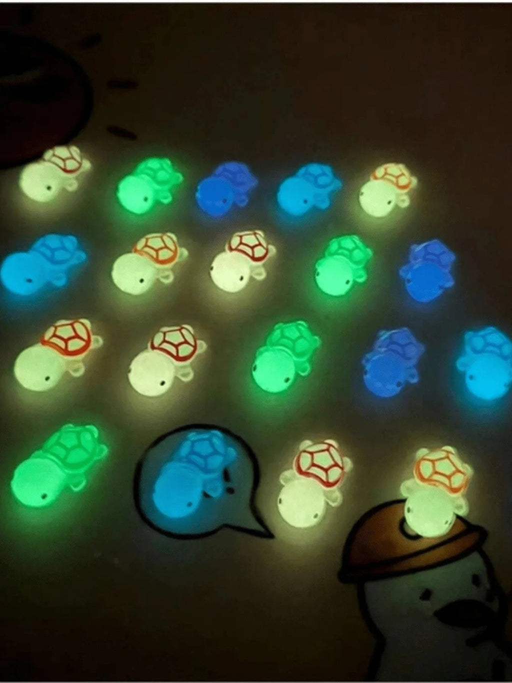 Glow-in-the-Dark 3D Turtle Figurines 30/50pcs – Party Decor Decorative Figurines Oasis Select