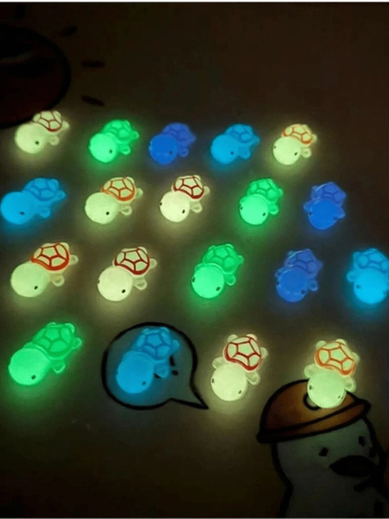 Glow-in-the-Dark 3D Turtle Figurines 30/50pcs – Party Decor Decorative Figurines Oasis Select