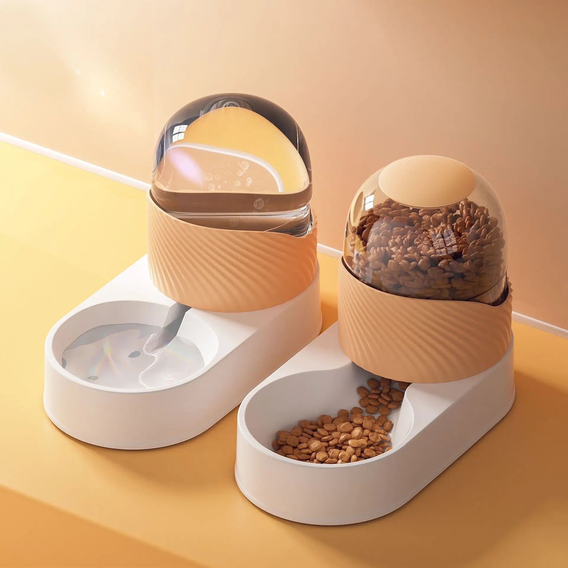 2000ML Pet Water Dispenser Cat Automatic Feeder Drinking Cat Water Dispenser Dog Cat Bowl Dog Bowl Combination Pet Supplies Oasis Select orange 2pcs