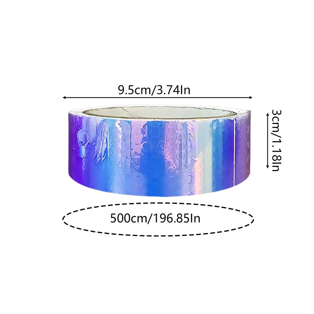 Reflective Stickers Self-Adhesive Decorative Laser Tape DIY Glitter Party Gift Packing Home Decor Tape Hot Stamping Sticker Tape Oasis Select 3cmx5m