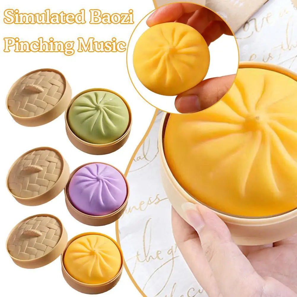 Realistic Colored Steamed Bun Toy With 6cm Small Steamer Slow Rebound Molding Soft Pressure Relief For Office Study Relaxation Oasis Select