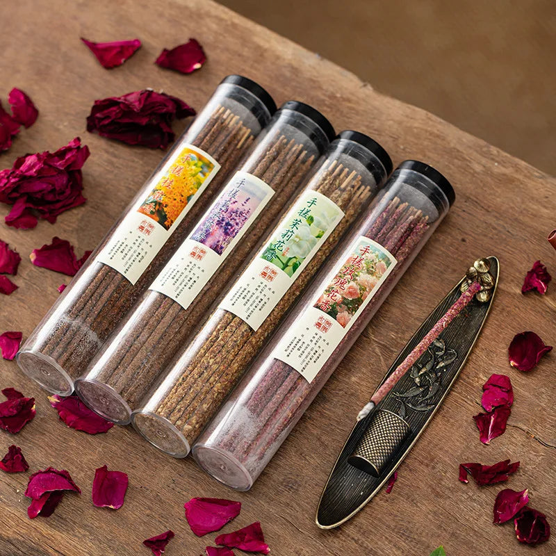 1 Box 40pcs Natural Handmade Rose Incense Sticks Organic Lavender, Jasmine, Osmanthus Home Fragrance Stick Incenses Oasis Select