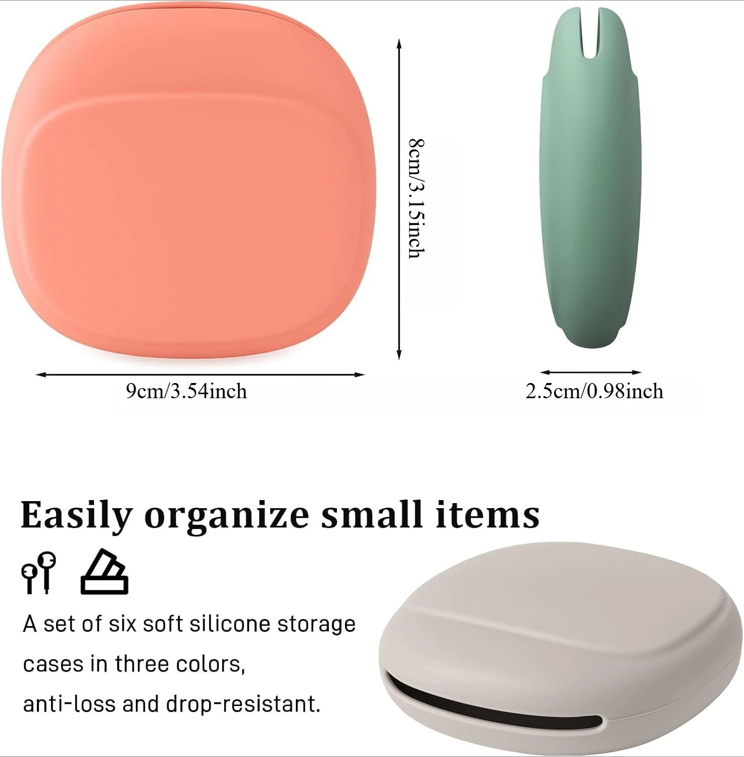 2/5PCS Soft Silicone Headphone Organizer Tangle-Free Earbud Cable Case Mini Shockproof Pouch for Keys USB Cords Travel Essential Oasis Select
