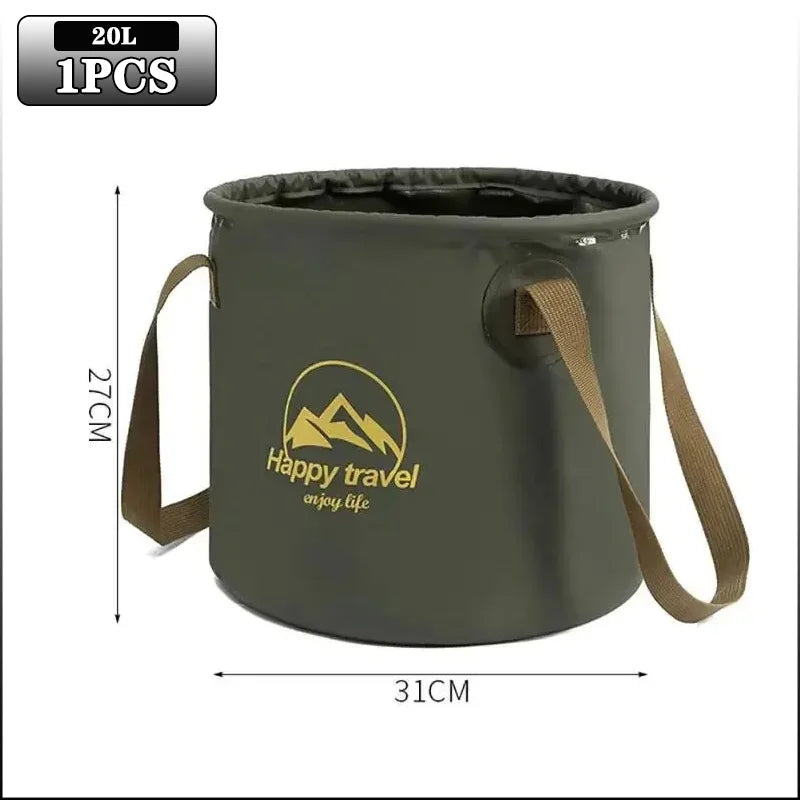 Folding Portable Bucket with Lid 5L 10L 20L | Camping Car Wash