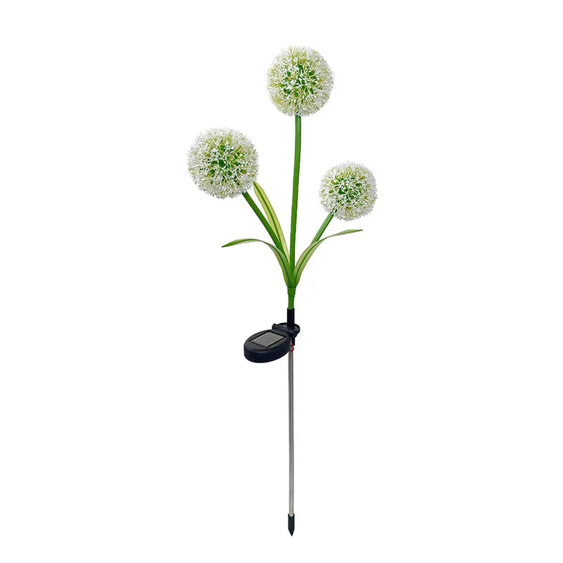 3 Solar Dandelion Lamps, Outdoor Ground Insert Lawn and Courtyard Decorative Lamps, LED Scallion Ball Flower Landscape Lamps Oasis Select