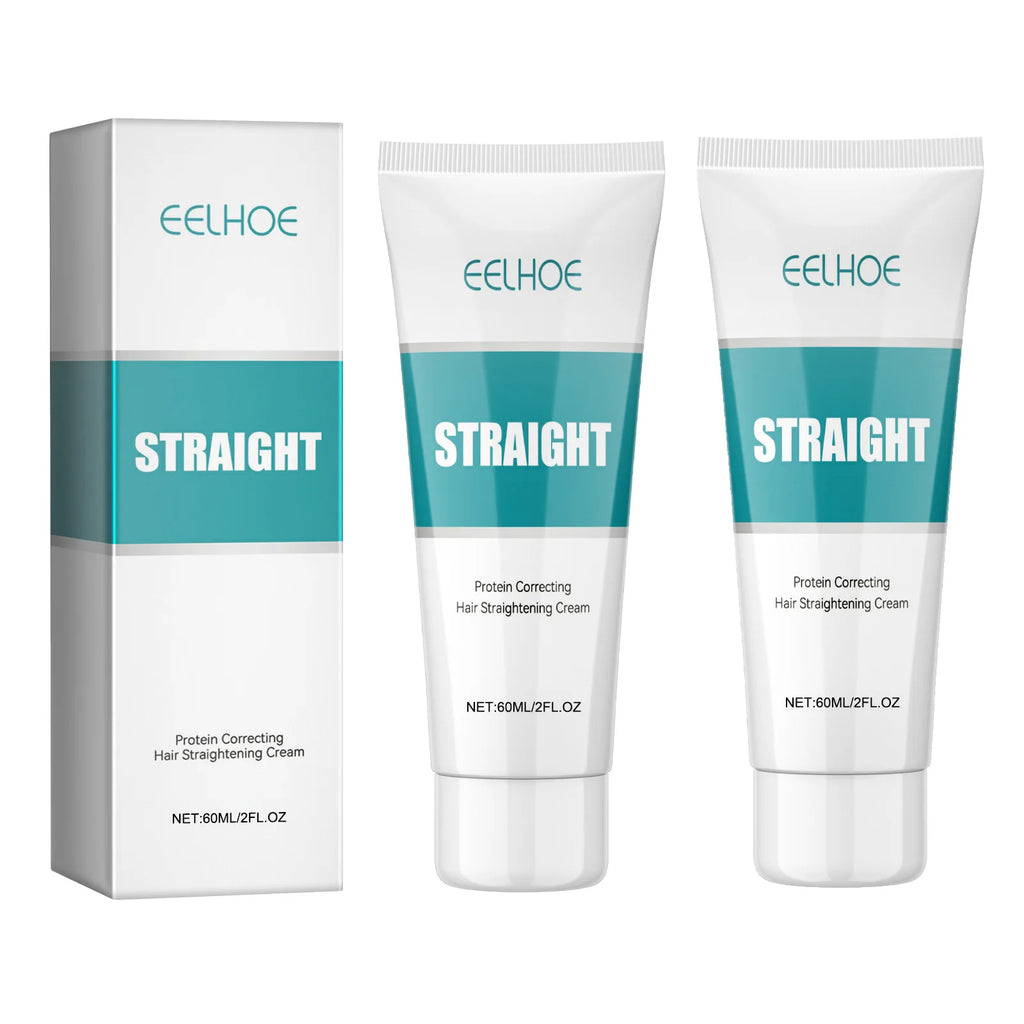 Protein Correcting Hair Straightening Cream Keratin Smoothing Hair Treatment Nourishing Repair Soften Curly Hair Conditioner Set Oasis Select 2pcs