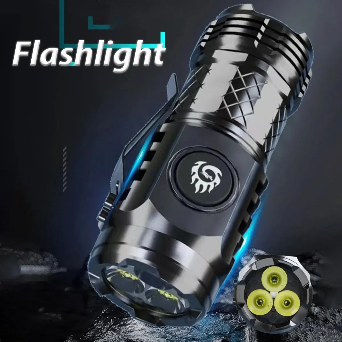 ESMARTER Mini 3-LED Flashlight | Type-C, 800 Lumen, 5 Modes