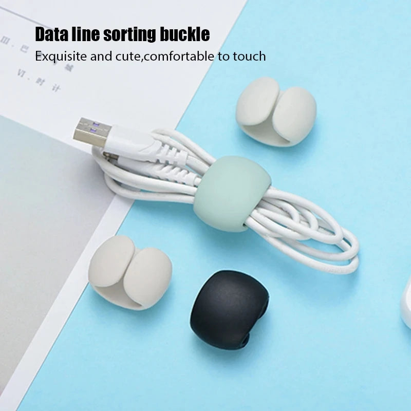 Silicone USB Cable Organizer Cable Winder Desktop Tidy Management Clips Cable Holder for Mouse Headphone Wire Organizer Oasis Select