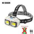 Powerful LED Induction Headlamp 4 Lighting Modes Type-C Charge Head Flashlight Outdoor Waterproof Camping Fishing Headlight Oasis Select No Sensor No battery