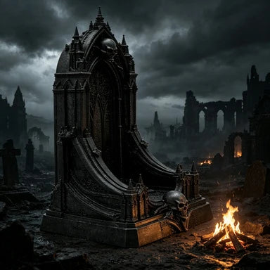 3D Printed Gothic Skull Throne Dark Fantasy Altar Diorama Base Miniature Display Stand for Action Figures Dark Fantasy Diorama Oasis Select