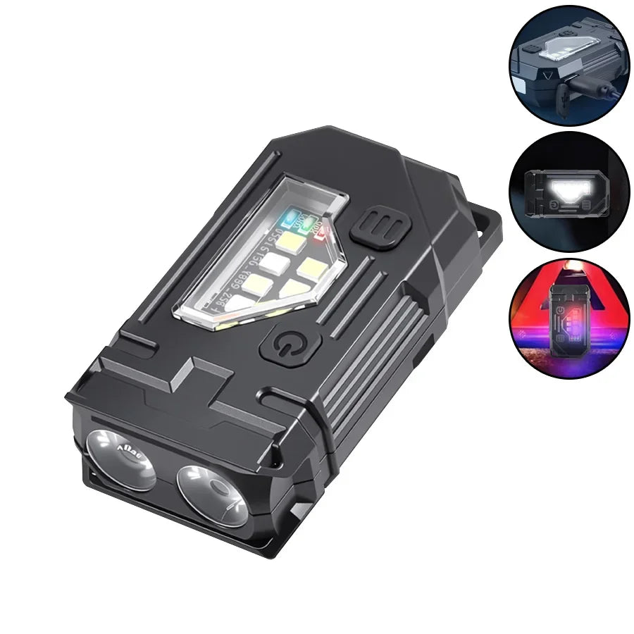 Mini COB LED Flashlight USB-C Rechargeable Magnetic Clip EDC