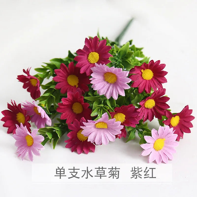 15-Head Faux Silk Daisy Bouquet | Wedding & Home Decor