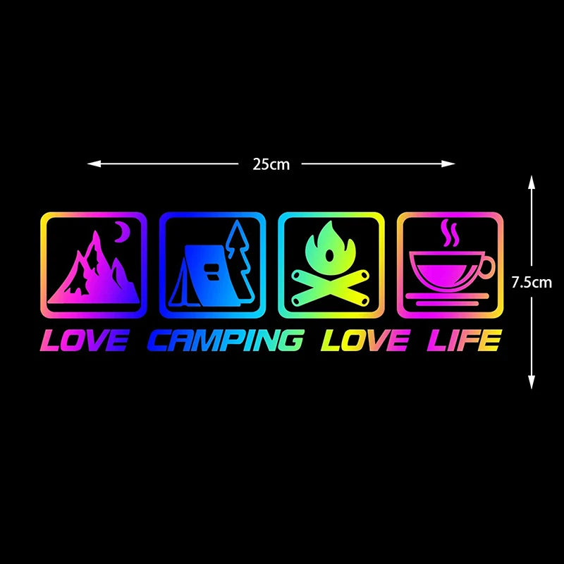 Love Camping, Love Life. Car Sticker Decoration Waterproof For Window And Bumper Stickers Of Cars, Trucks And Motorcycles Oasis Select C1