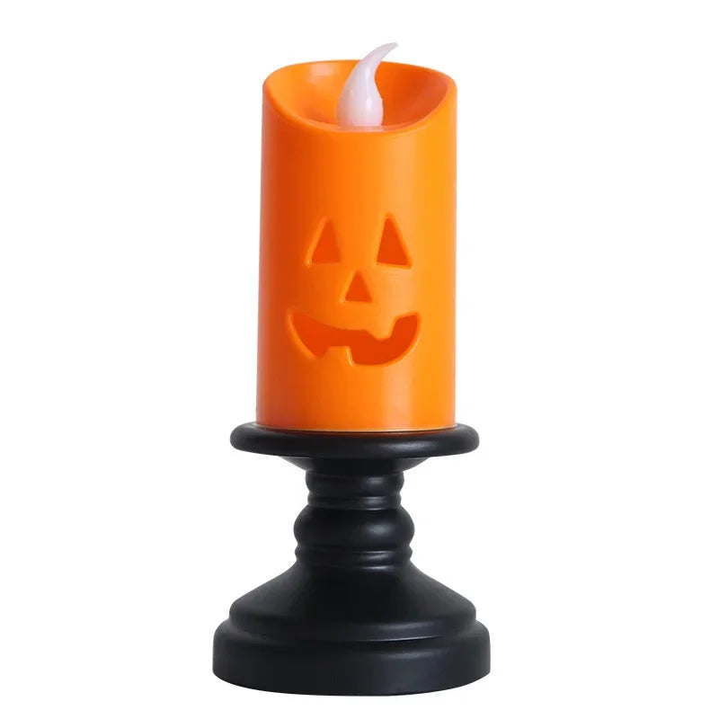 Halloween Decoration Jack-o '-lantern LED Candlestick Table Decoration Site Layout Props Halloween Candle Light Oasis Select 6pcs changeable