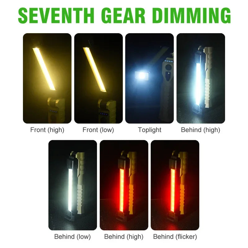 ESMARTER COB LED Work Light – 7 Modes, Magnetic, Type-C Rechargeable