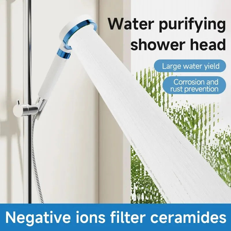 Filtered Shower Head High Pressure Adjusted Mode Mirror Showerhead Spray Water Softener Remove Chlorine for Hard Water Oasis Select