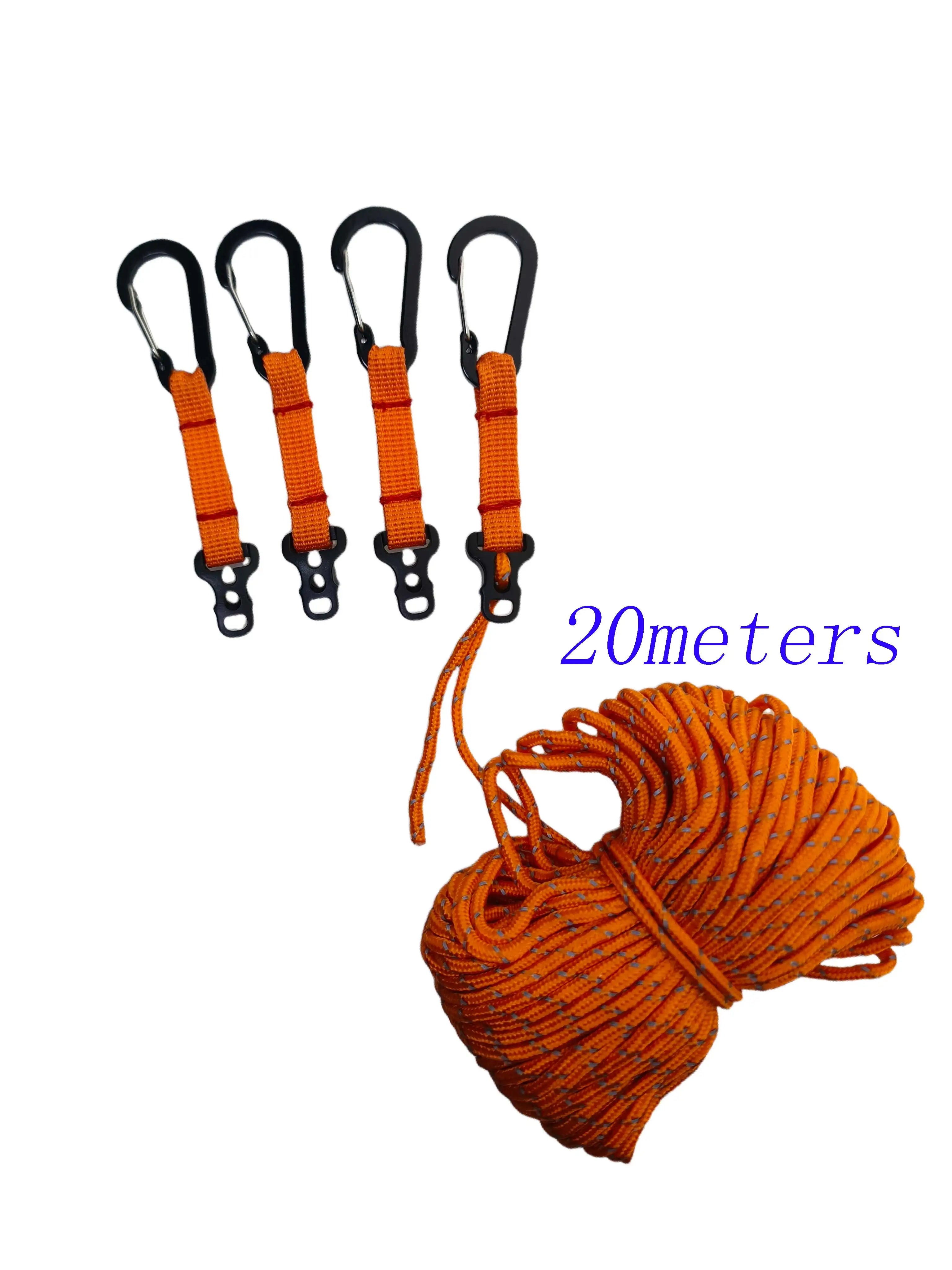 4PcsTent Guyline Rope Tensioners with aluminum alloy Buckles Webbing Straps Tarps Canopy Camping Shelter adjust Wind Rope Buckle Oasis Select