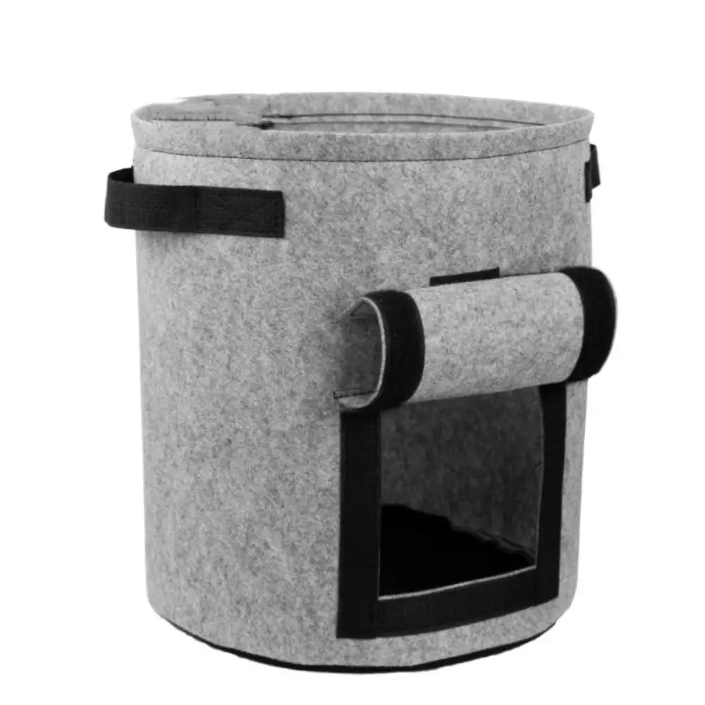 Multi-purpose Thicken Plant Grow Bags Access Flap Harvest Window Potato Pot Aeration Handles Vegetables Planter Tub Outdoor Oasis Select Gray-4 Gallon