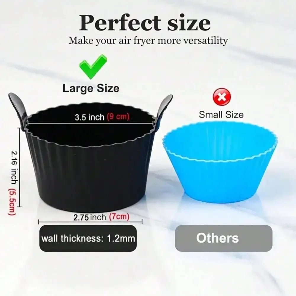 Reusable Silicone Air Fryer Liners and Baking Cups Accessories for Eggs Cakes Meatballs Non-Stick Kitchen Baking Tools Oasis Select
