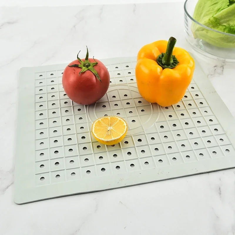 1/2Pcs Soft Rubber Sink Mat Anti Slip Home Heat Insulation Drying Protector Cover Quick Drain Pad Kitchen Accessories Sink Pad Oasis Select