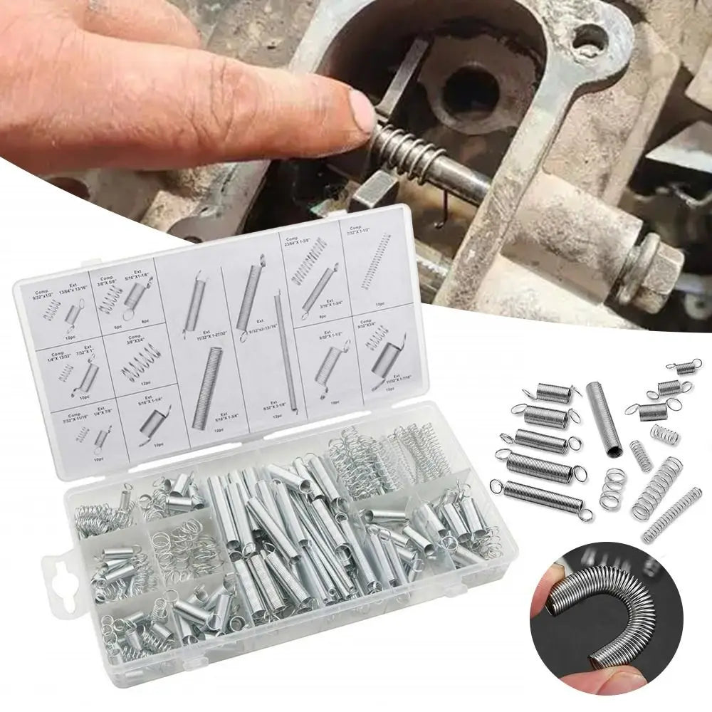 200PCS Mixed Size Compression Spring Kit Stainless Steel Boxed Extension and Compression Springs Kit DIY Accessories Silver Oasis Select 200PCS