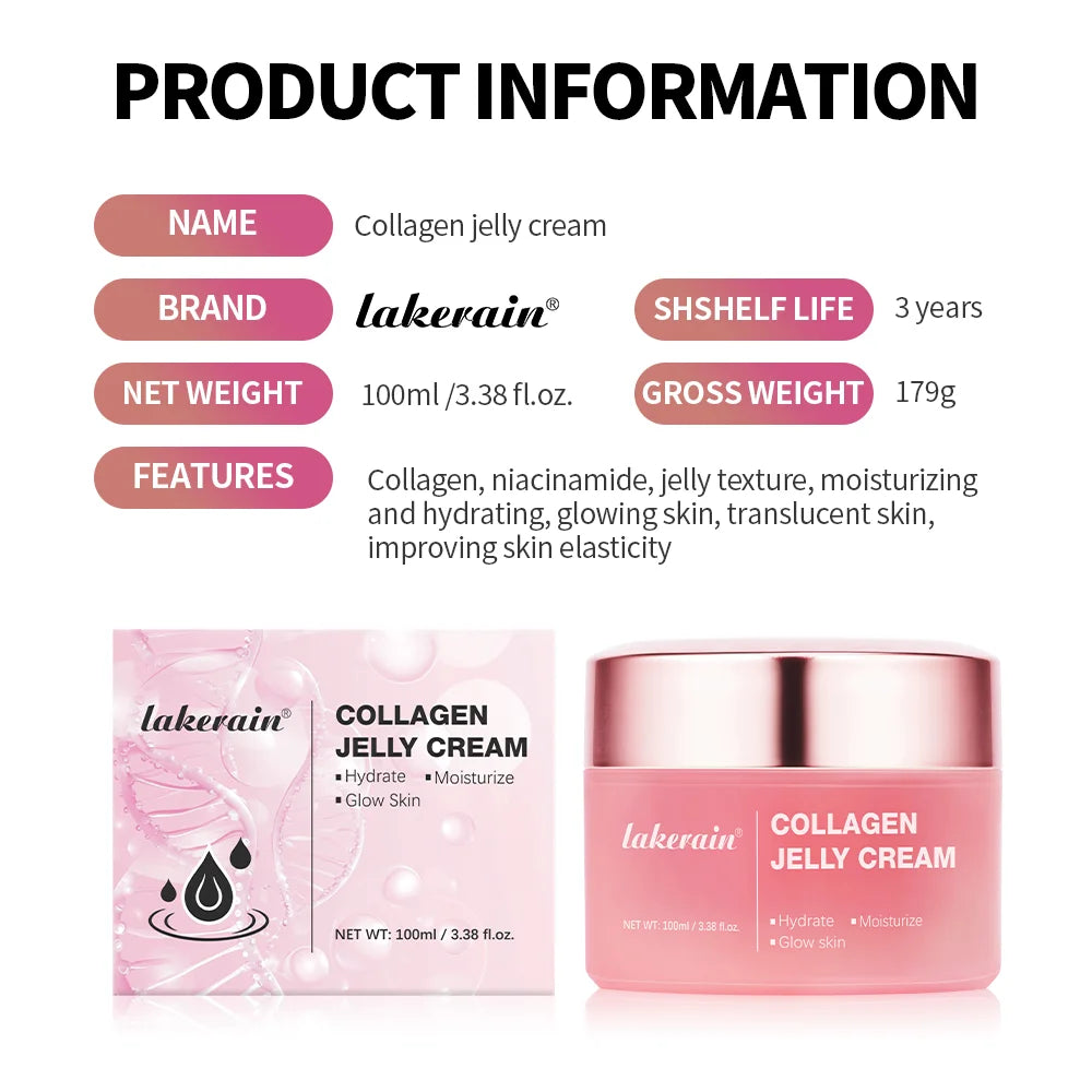 100ml Collagen Jelly Cream Niacinamide Tightening Soothing Moisturizing Anti-Aging Firmness Hydration Skincare 100ml Face Gel Oasis Select